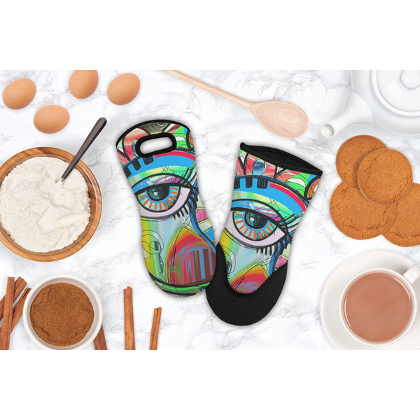 Abstract Eye Painting Neoprene Oven Mitt - Lifestyle Image