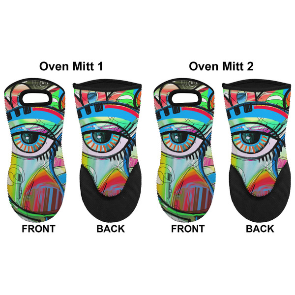 Abstract Eye Painting Neoprene Oven Mitt - Set of 2 - Approval