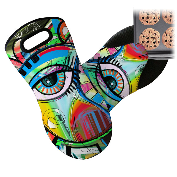Abstract Eye Painting Neoprene Oven Mitt