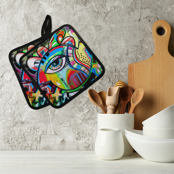 Abstract Eye Painting Neoprene Pot Holder - Set of 2  LIFESTYLE