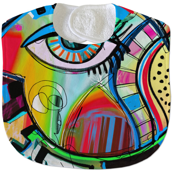 Abstract Eye Painting New Baby Bib - Closed and Folded
