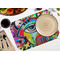 Abstract Eye Painting Octagon Placemat - Single front (LIFESTYLE) Flatlay