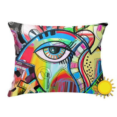 Abstract Eye Painting Outdoor Throw Pillow (Rectangular)