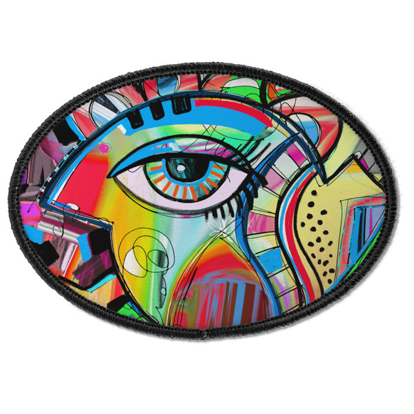 Custom Abstract Eye Painting Iron On Oval Patch