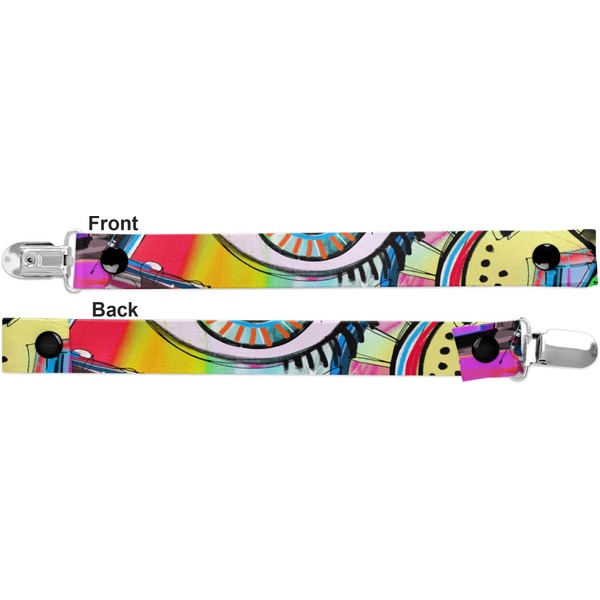 Abstract Eye Painting Pacifier Clip - Front and Back