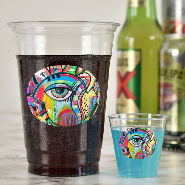 Abstract Eye Painting Party Cups - 16oz - In Context