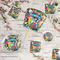 Abstract Eye Painting Party Supplies Combination Image - All items - Plates, Coasters, Fans
