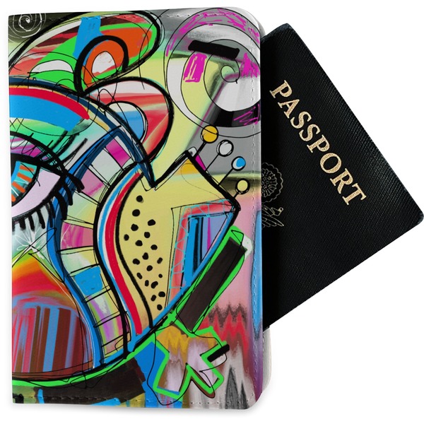 Custom Abstract Eye Painting Passport Holder - Fabric