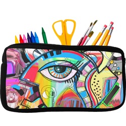 Abstract Eye Painting Neoprene Pencil Case - Small