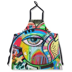 Abstract Eye Painting Apron Without Pockets