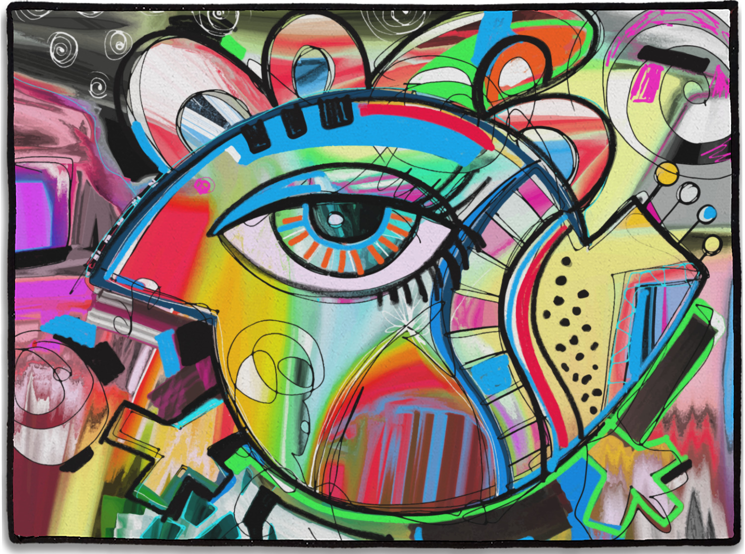 Custom Abstract Eye Painting Door Mat | YouCustomizeIt