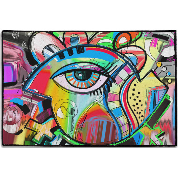 Custom Abstract Eye Painting Door Mat - 36"x24"