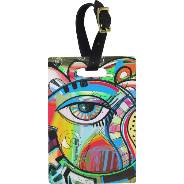Custom Abstract Eye Painting Plastic Luggage Tag - Rectangular