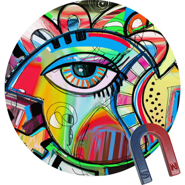 Custom Abstract Eye Painting Round Fridge Magnet