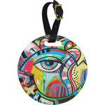 Abstract Eye Painting Plastic Luggage Tag - Round