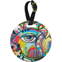 Abstract Eye Painting Plastic Luggage Tag - Round