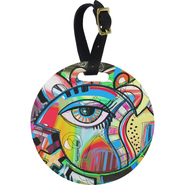 Custom Abstract Eye Painting Plastic Luggage Tag - Round
