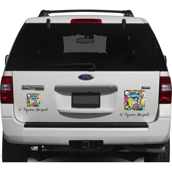 Abstract Eye Painting Personalized Square Car Magnets on Ford Explorer