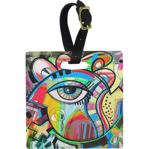 Custom Abstract Eye Painting Plastic Luggage Tag - Square