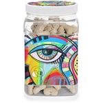 Abstract Eye Painting Dog Treat Jar