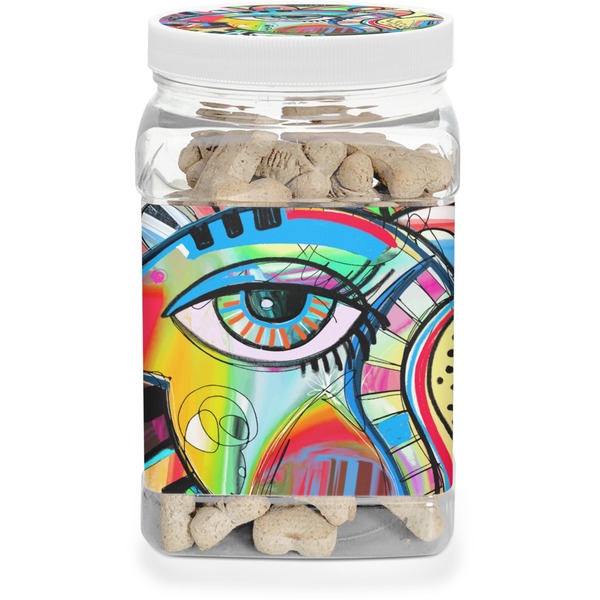 Custom Abstract Eye Painting Dog Treat Jar