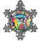 Abstract Eye Painting Pewter Ornament - Front