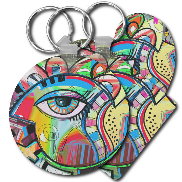Custom Abstract Eye Painting Plastic Keychain