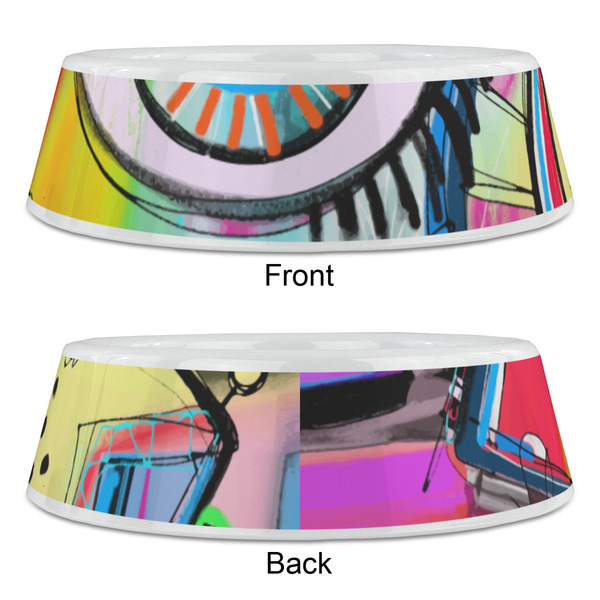 Abstract Eye Painting Plastic Pet Bowls - Large - APPROVAL