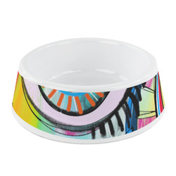 Abstract Eye Painting Plastic Dog Bowl - Small