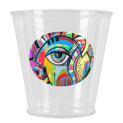 Abstract Eye Painting Plastic Shot Glass