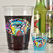 Abstract Eye Painting Plastic Shot Glasses - In Context