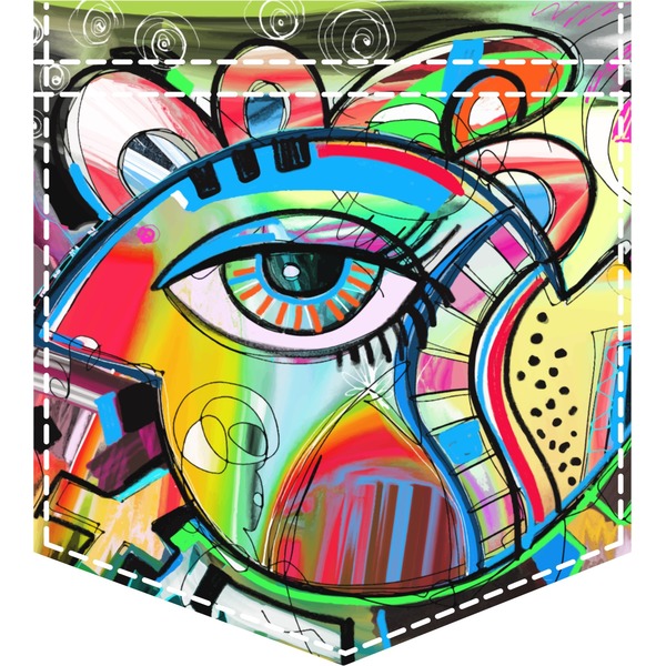 Custom Abstract Eye Painting Iron On Faux Pocket
