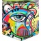 Abstract Eye Painting Iron On Faux Pocket