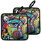 Abstract Eye Painting Pot Holders - Set of 2 MAIN