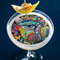 Abstract Eye Painting Printed Drink Topper - Large - In Context