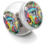 Abstract Eye Painting Puppy Treat Jar