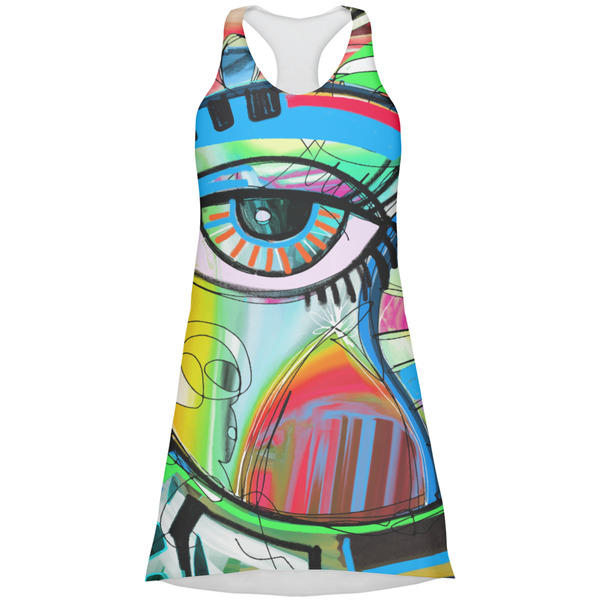 Custom Abstract Eye Painting Racerback Dress - Large