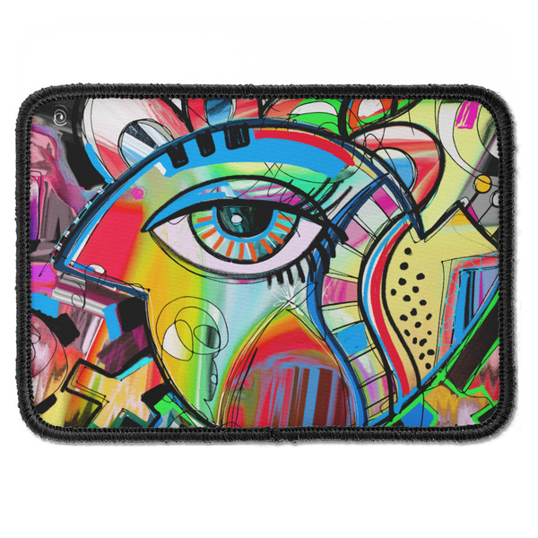 Custom Abstract Eye Painting Iron On Rectangle Patch