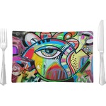 Abstract Eye Painting Glass Rectangular Lunch / Dinner Plate