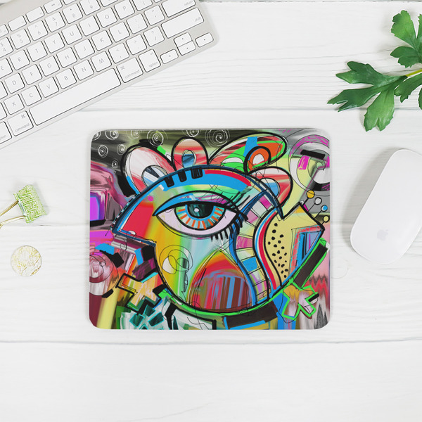 Abstract Eye Painting Rectangular Mouse Pad - LIFESTYLE 2