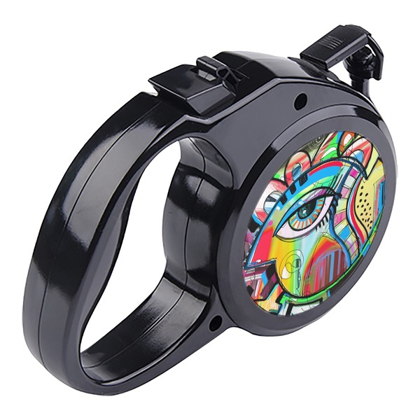 Abstract Eye Painting Retractable Dog Leash - Angle