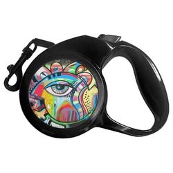 Abstract Eye Painting Retractable Dog Leash - Large