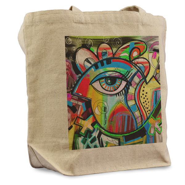 Custom Abstract Eye Painting Reusable Cotton Grocery Bag - Single