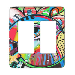 Abstract Eye Painting Rocker Style Light Switch Cover - Two Switch