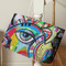 Abstract Eye Painting Large Rope Tote - Life Style