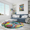 Abstract Eye Painting Round Area Rug - IN CONTEXT