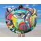 Abstract Eye Painting Round Beach Towel - In Use