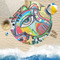 Abstract Eye Painting Round Beach Towel Lifestyle