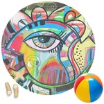 Abstract Eye Painting Round Beach Towel