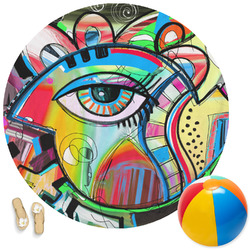 Abstract Eye Painting Round Beach Towel